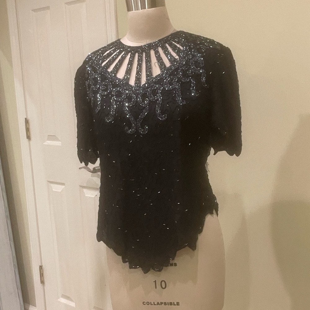 Laurence Kazar sequin top